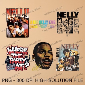 PNG NELLY Shirt Design Rap, Rapper, Hiphop, Retro, 90s Vintage, Bootleg Tee. Instant Download