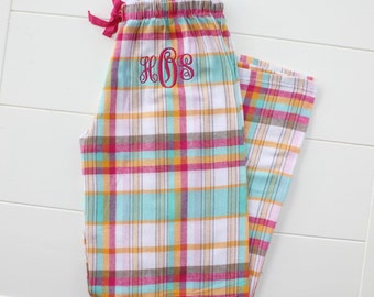 Monogrammed Pajama Pants Beach Flannel Personalized Christmas Pajama's