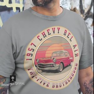 1957 Chevy Bel-Air T-shirt: Tri-Five Brotherhood Car Guy-gåva