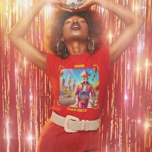 Psychedelisches Disco Shirt: Trendy 70er Jahre T-Shirt für Männer und Frauen, Buntes Retro Design, Bleib Groovy mit diesem 1970er Jahre inspirierten Vintage Print.