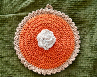 Agarraderas de crochet para pastel de calabaza / Agarraderas para pastel de otoño / Agarraderas de cocina