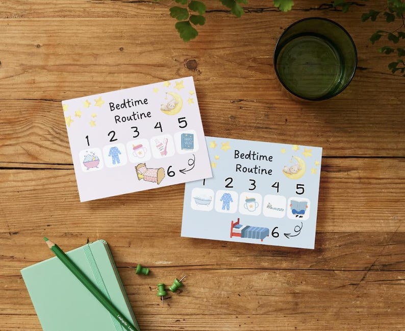 Simple Bedtime Routine Visual Bedtime Routine Chart for Toddlers | Printable Digital Download | Easy ...