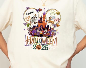 Personalized Mickey and Friends Castle Disney Halloween Shirt, Mickey's Not So Scary Halloween Party 2026, WDW Disneyland Family Halloween