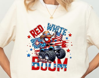 Spiderman 4th of July Kids T-Shirt: Patriotic Superhero Tee