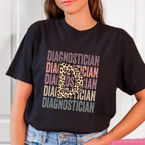 Comfort Colors® Diagnostician T-Shirt, Diagnostician Gifts, Leopard Print Shirts, Educational Diagnostician Outfit, Diagnostician Week Gifts
