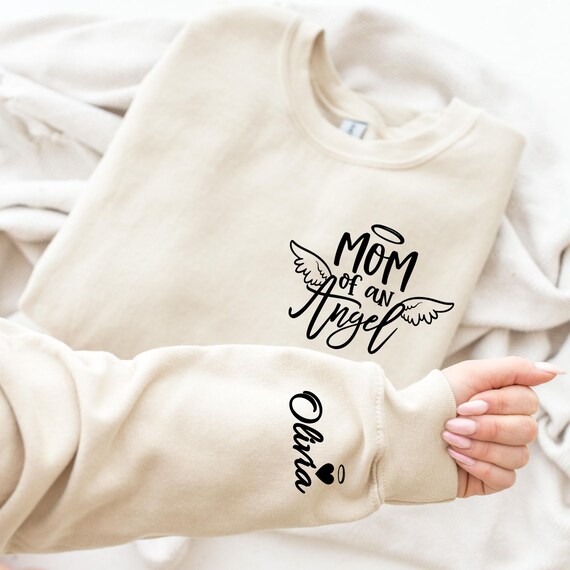 Personalized Angel Mom Sweatshirt: Memorial Gift