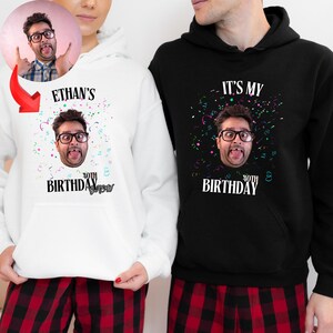 Custom Birthday Photo Name Sweatshirt 2025, Birthday Face Name Tee, Funny Birthday Matching Shirts, Birthday Party Group Shirts for Friends