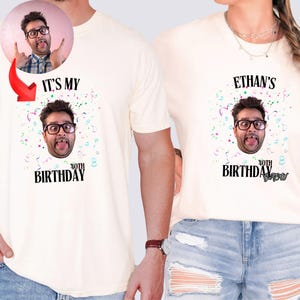 Comfort Colors®Custom Birthday Photo Name Shirt 2025,Birthday Face Name Tee,Funny Birthday Matching, Birthday Party Group Shirts for Friends