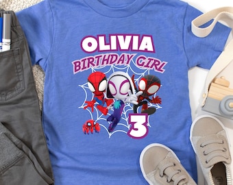 Custom Ghost Spider Girl Birthday Shirt: Personalized Spidey Tee