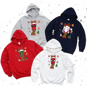 Avengers Christmas Superhero Hoodie And Sweatshirt,  Pullover With Grinch And Spider Theme, Cozy Christmas Gift For Fans,  For Men And Women