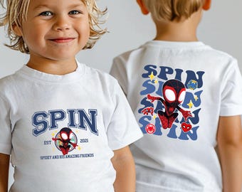 2-sided Spidey and His Amazing Friends Shirt, Ghost Spider Spin Matching Tee