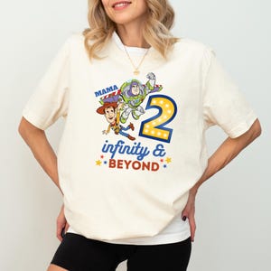 Camiseta de Toy Story para el segundo cumpleaños: Buzz Lightyear y Woody, nombre personalizado imagen 6