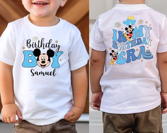 Personalized Mickey Mouse Birthday Shirt: Double-Sided Custom Family Tee