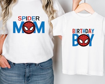 Spiderman Birthday Shirt: Matching Mom & Boy Party Tees