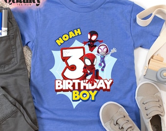 Custom Spider-Man Birthday Shirt: Personalized Superhero Tee