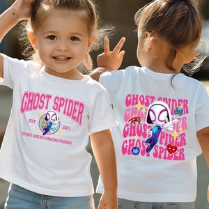 2-Sided Spidey Amazing Friends Ghost Spider Matching Disney Comic Family Trip Vacation Shirt Tee Birthday Gift