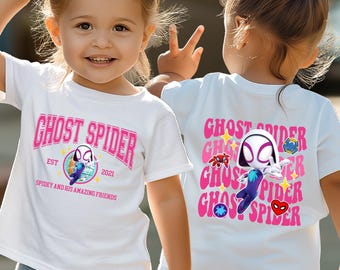 2-Sided Spidey Amazing Friends Ghost Spider Matching Comic Family Trip Vacation Shirt Tee Birthday Gift