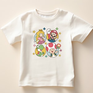 Vintage Super Mario Princess Peach Shirt, Super Mario And Princess Peach T-Shirt, Super Mario Birthday Gift, Toddler Shirt
