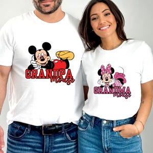 Disney Grandma T-Shirt, Mickey Minnie Couple Tee, Family Disney Trip Shirt, Disney Grandpa Shirt, Gift From Grandparents Shirt, Grammy Shirt