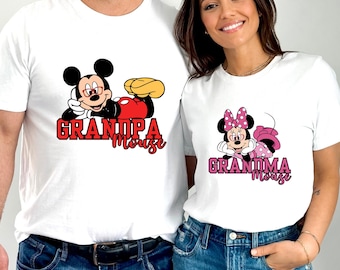 Camiseta de abuela, camiseta de pareja de Mickey y Minnie, camiseta para viaje familiar