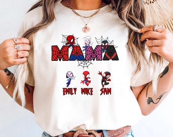 Mama Spider Personalized Shirt, Custom Spider Mom Tee, Mother's Day Gift