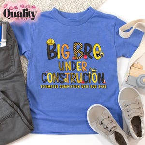 Big brother Tshirt, Big Brother Shirt, Big Brother Under Construction, Big Brother Digger Bodyuit, Pregnancy Announcement