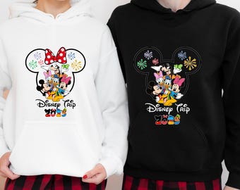 Disney Trip 2025 Sweatshirts, Family Vacation Matching Outfits, Mickey And Friends Sweatshirt For Adults And Kids Hoodie