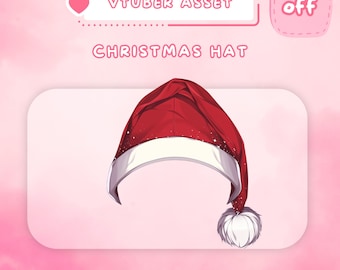 Świąteczny kapelusz Świętego Mikołaja Vtuber Asset W pełni wyposażony świąteczny nakrycie głowy gotowy do użycia animowany dodatek
