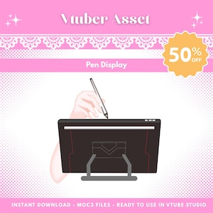 VTuber Asset Pen Display | Anime Tablet PNG Digital Download for Artist VTubers & Streaming