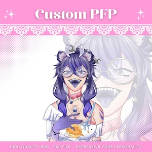 Custom Anime PFP: Handgezeichnetes Profilbild als Auftragsarbeit für Streamer