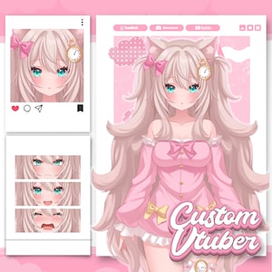 Custom VTuber Character Commission, Personalized Anime Character Sheet Reference Art