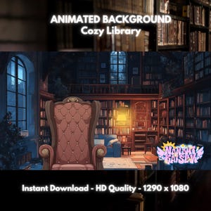 Vtuber Background Asset | Vtuber Asset | Animated background| Premade Assets | Cozy Library | Background animated