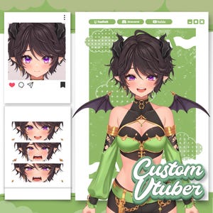 Custom Commission | VTuber Male Female | PNGTuber Design | Live2D Model | Ready to Rig | Anime Art | Full Rigging