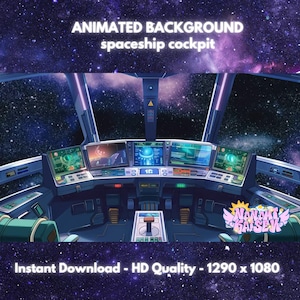 Vtuber Background Asset | Vtuber Asset | Animated background| Premade Assets | spaceship cockpit | Background animated