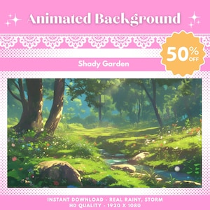 Fondo de VTuber de Anime Forest / Descarga digital de fondo de naturaleza / Sala de transmisión virtual para VTubers