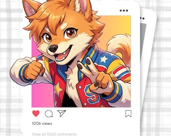 Custom Chibi Furry PFP Illustration, Personalized Cute Fursona Character Icon