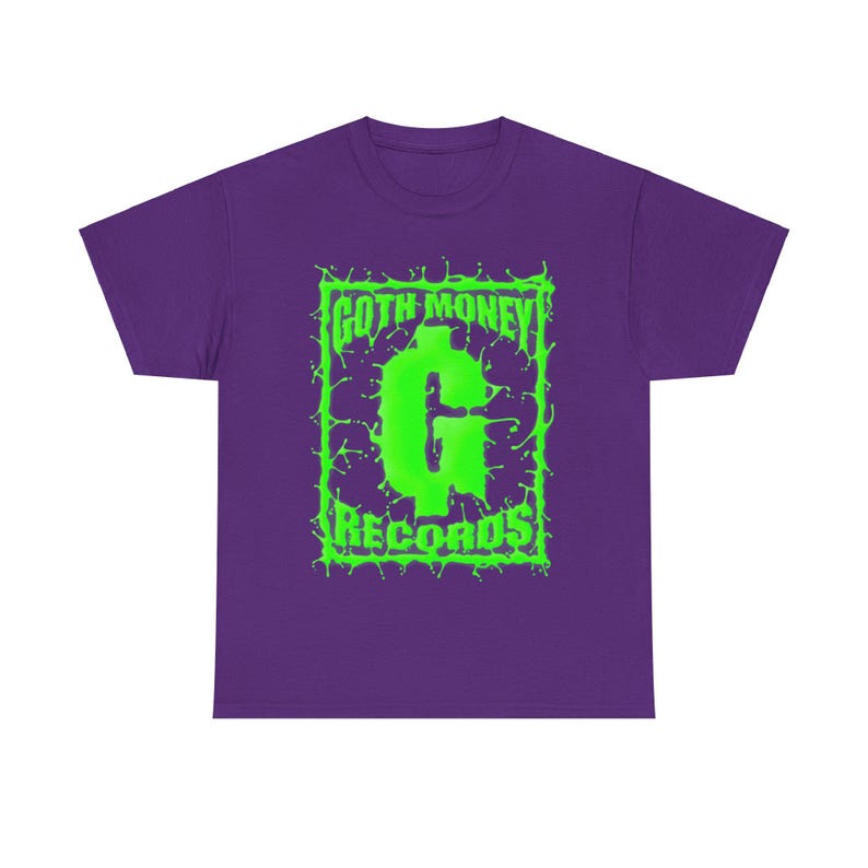 Goth Money Records - Green Splatter Tee - Goth Money Wear Merch - Etsy