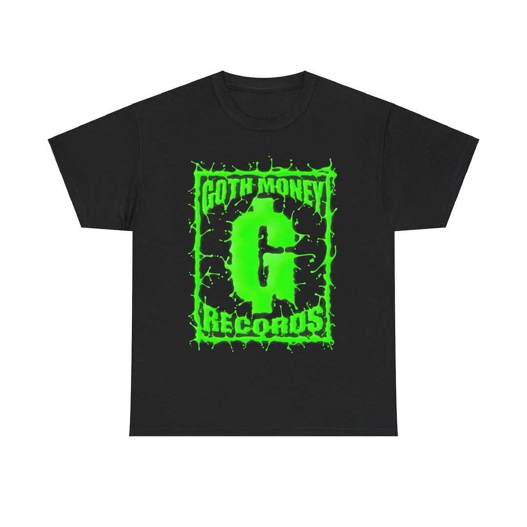 Goth Money Records - Green Splatter Tee - Goth Money Wear Merch