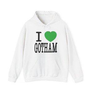 Number Nine School Of Visual Comedy - I Love Gotham - (N)ine Green Heart-trui met capuchon afbeelding 2