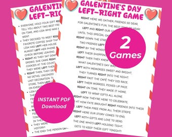 Galentine's Day Links Rechts Spiel: Partyspiel zum Ausdrucken (PDF)