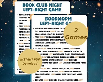 Book Club Left-Right Game: Bookworm Party (PDF Download)