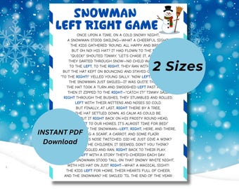 Snowman Left Right Game: Christmas Holiday Party (PDF)