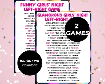 Girls Night Left Right Game, Bachelorette party game, Girls night game, Left right pass the gift game, Gift exchange game, Girl party games