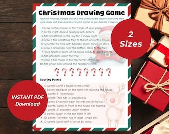 Christmas Drawing Challenge Game: Holiday Party Activity (Digital Download)