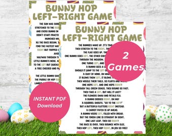 Bunny Hop Easter Game: Left Right Story, Kids Activity (PDF Download)