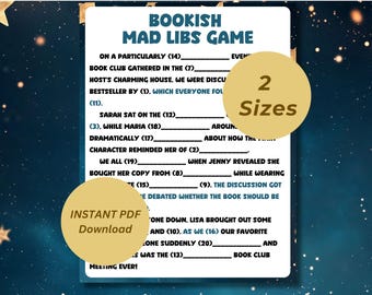 Bookish Mad Libs Game: Fun Book Club Party Activity (PDF Download)