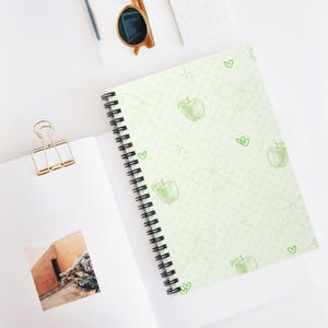 Cute Green Apple Spiral Notebook