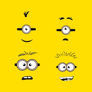 Minion Gesicht Bundle, Minion SVG, lustiges Minion Gesicht, Minion Schnittdatei für Stromkreis, Minion Augen, Dateien für Silhouette, Sofortiger Download