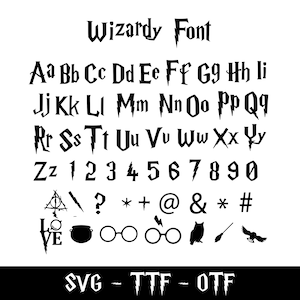 Horror Font SVG TTF,  Font Svg, Magic Font Svg, Halloween Font, Potter Alphabet Svg, Potter Letters Svg, Svg Files for Cricut