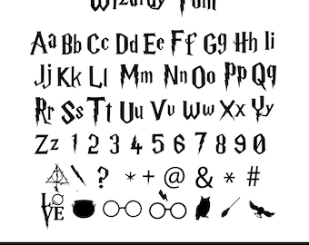 Horror Font SVG TTF,  Font Svg, Magic Font Svg, Halloween Font, Potter Alphabet Svg, Potter Letters Svg, Svg Files for Cricut